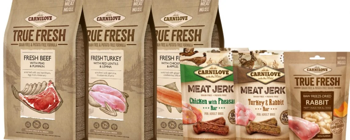 Dog food product shots