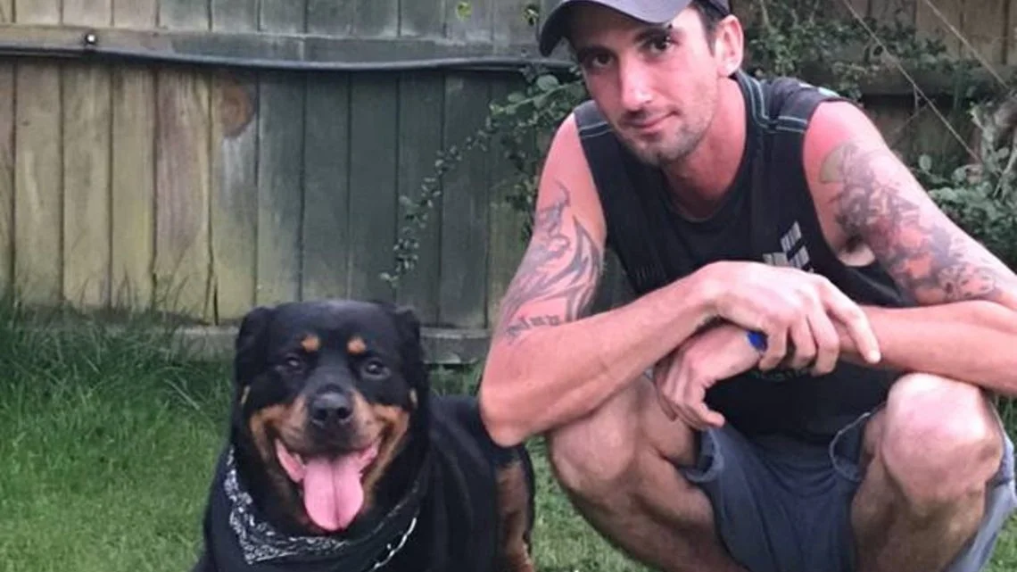 Ian symes with a dog