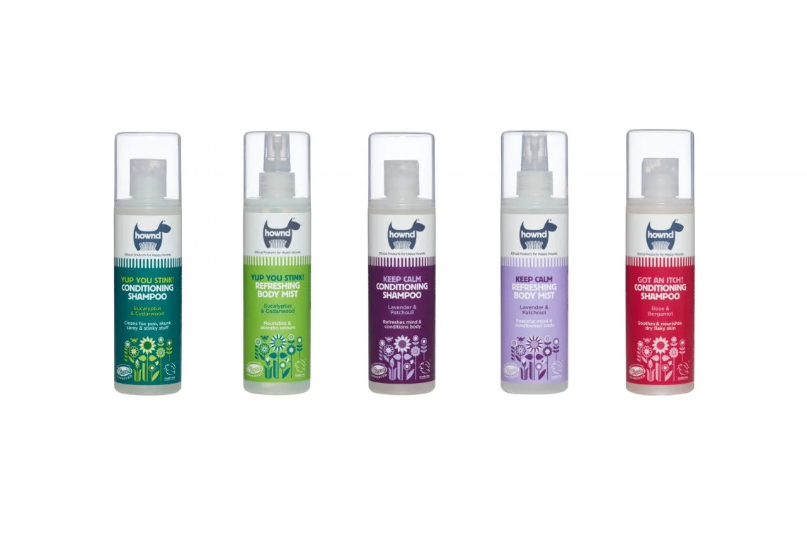 shampoos and sprays lined up