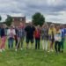 a group of people in a park
