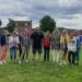 a group of people in a park