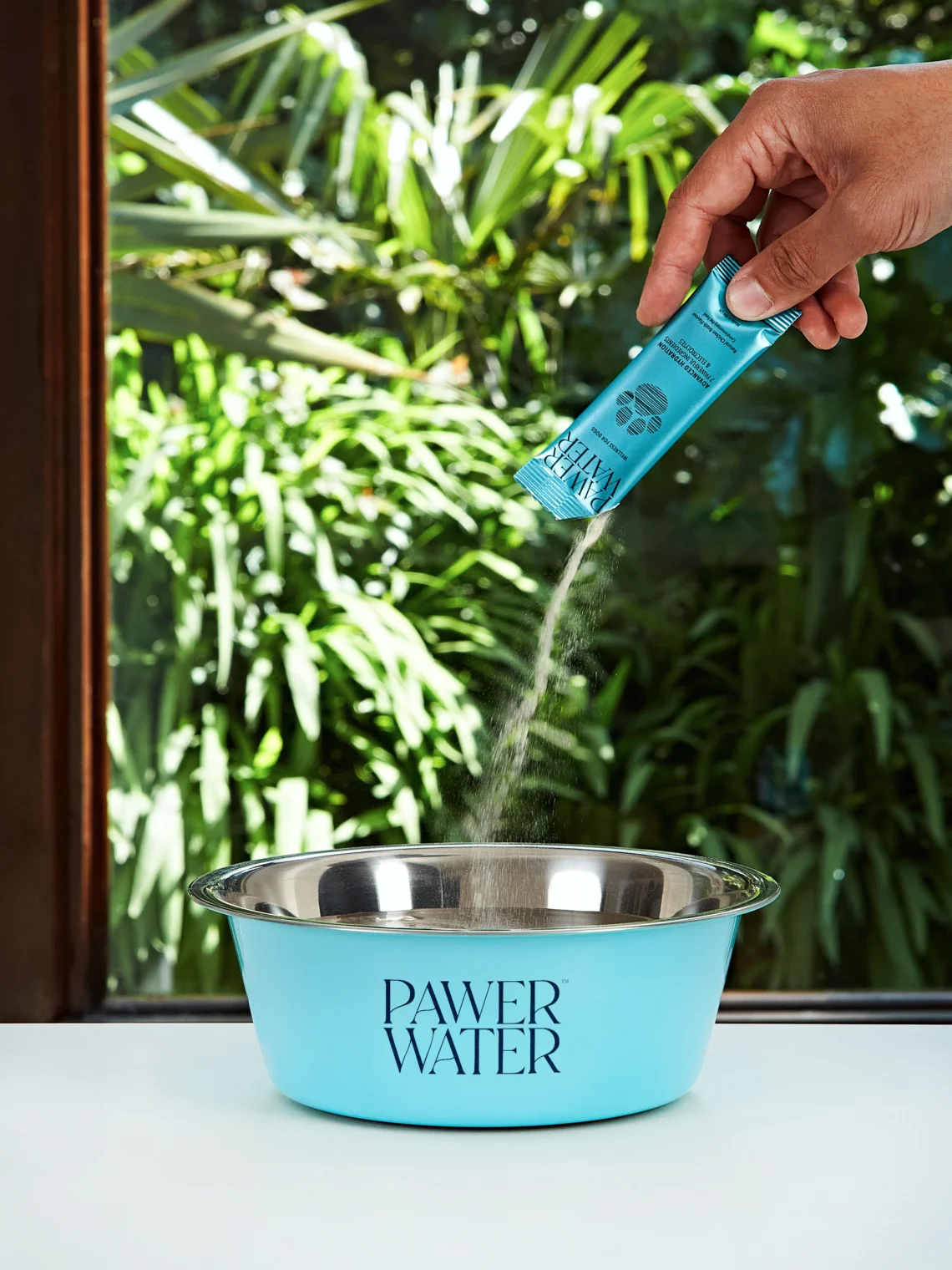 dog supplement added to a dog bowl